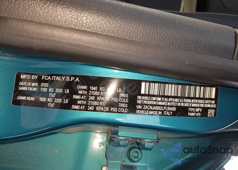 2020 Jeep Renegade Altitude Fwd from USA, damaged, VIN ZACNJABB2LPL86486